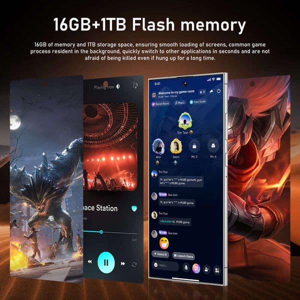 C25 Ultra 7.3inch Super Large Screen 16+1T Android Phone 5G Android phone, 13MP+50MP camera, fingerprint and facial recognition, comes with headphones + phone case