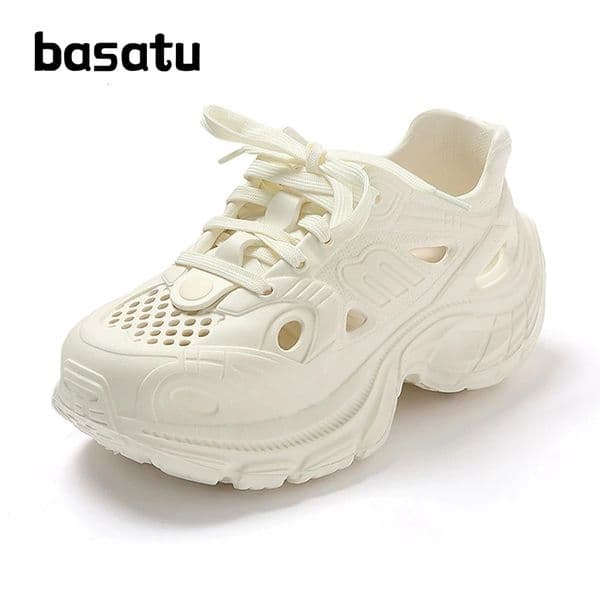 BASATU Hollow Out Breathable Chunky Sneakers Women Summer Fashion Platform Sports Shoes Non Slip Thick Sole Vulcanized Shoes 250526BJ