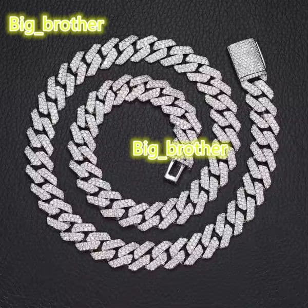 14k White Gold Yellow Gold Real Gold Cuban Link Cuban Chain Lab Diamonds