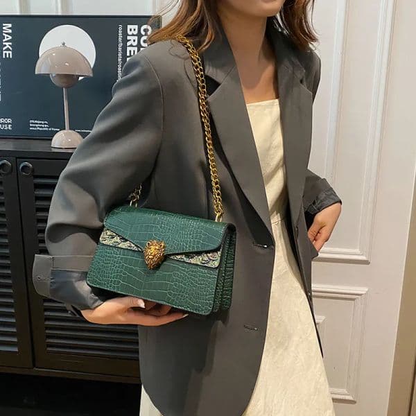 2025 New free shipping designer shoulder bags Dia Lattice flap Spring Luxury Bag Fashionable Versatile Alligator Crossbody Bag green 35b
