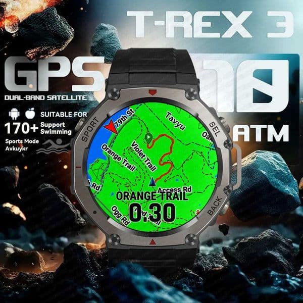 New T-Rex3 GPS Smart Watches 2025 for IOS Military Smartwatch Men 10ATM Waterproof 170 Sport Modes Built-in GPS BT CallXJ250513