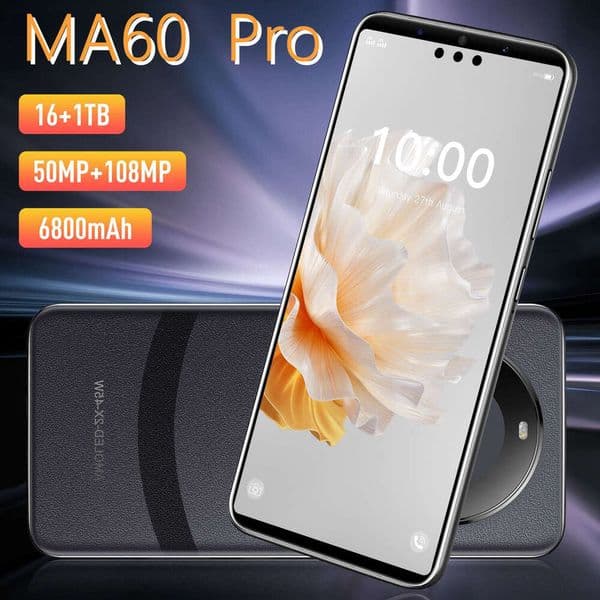 Mate60 Pro16G+1TB smart phone, dual SIM 5G Android phone, 7.3HD+ display, 13MP+50MP camera, fingerprint and facial recognition, comes with headphones + phone case