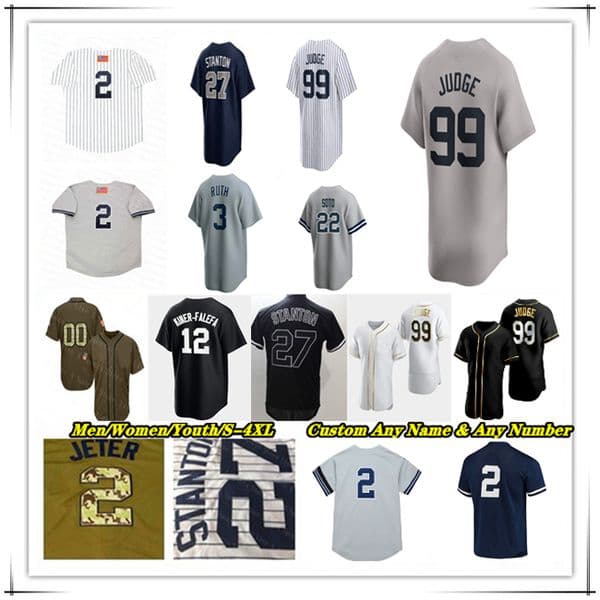 Baseball Jersey Aaron Judge Paul Goldschmidt Stanton Cody Bellinger Anthony Volpe Chisholm Jr Babe Ruth Ben Rice Austin Wells Jasson Dominguez Trent Grisham Fried