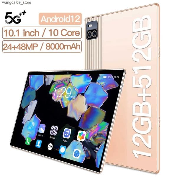 NEW Tablet Pad Pro 12GB RAM 512GB ROM 10.1 Inch HD Display Android 12 4G/5G Dual SIM Card Slot 8000mAh Battery Tablets R250527