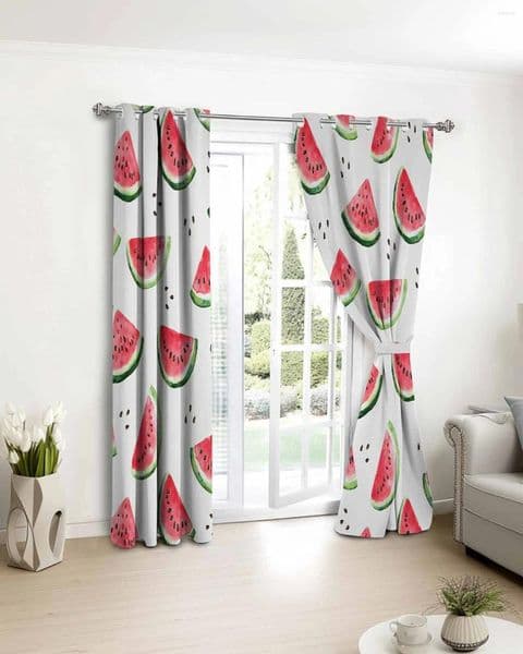 Curtain Summer Watermelon Retro Fruit Window Bedroom Decor Panel Curtains For Living Room