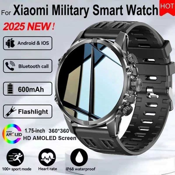 New For Military Smart Watch Men Outdoor Sports Fitness IP68 Waterproof Tracker Health Monitor Earthquake Call Smart WatchXJ250513