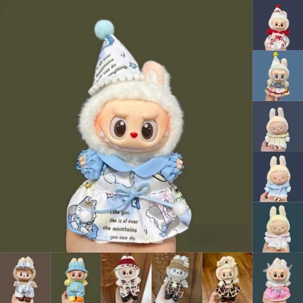 2025 New Mini Plush Doll Clothes Outfit Accessories for Labubu V1 V2 Dolls Clothes Accessories DIY Gift X250526