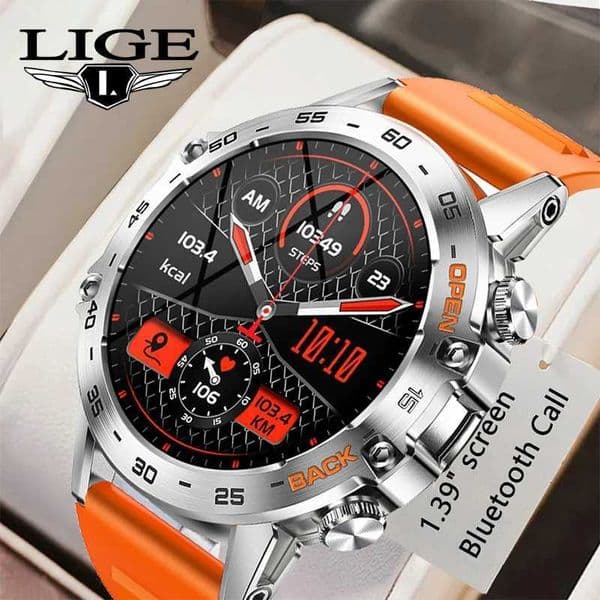 LIGE New1.39 etooth Call Smart Watch Men Outdoor Sport Fitness Heart Rate Health Monitoring Smartwatch for Android IOS PhoneXJ250513