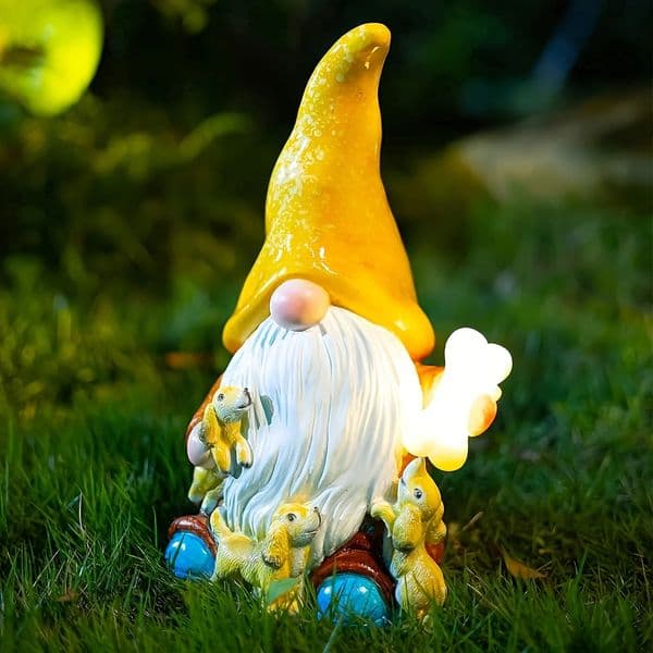 Garden Gnome Statue Solar Lights Gnomes Decorations 10Inch Outdoor Large Garden Sculptures Patio Lawn Yard Ornaments 250523