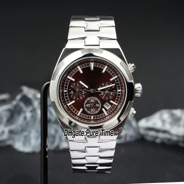 MLF Overseas 42mm 5500V/110A-B147 A2813 Automatic Mens Watch 5500V Brown .Dial Stainless Steel Bracelet (No Chronograph) High Quality Gents Watches Pure_Time Z05B