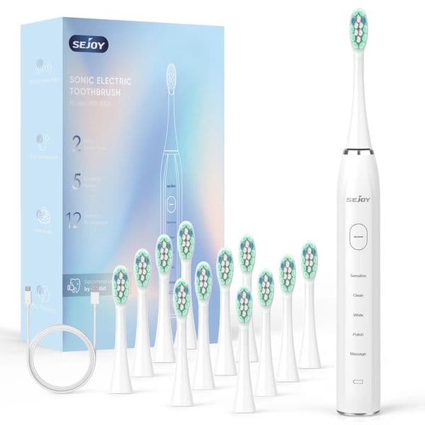 Smart Electric Toothbrush Rechargeable With 12pcs Replacement Head USB Tooth Brush 5 Modes Clean Whitening Sonic 250519