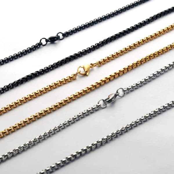 20pieces batch Stainless Steel Pearl Necklace 25mm thick chain link 506065cm for jewelry necklace 250519