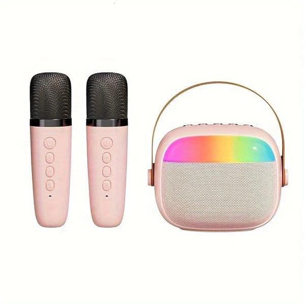 Kids Karaoke Machine Portable Bluetooth Ser with Wireless Microphone Christmas Kids Toys Gifts for Girls 4 5 6 7 8 9 250526