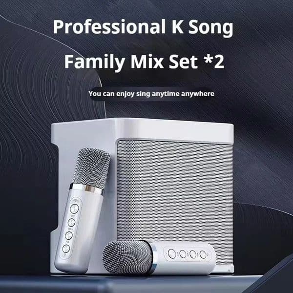 #Portable Dual Microphone Karaoke Machine for Adults Kids Ser Home KTV System HIFI Stereo Bluetooth Mic for Home Party Gifts 250526