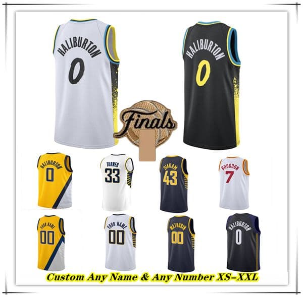 Printed Tyrese Haliburton Basketball Jersey Pascal Siakam Myles Turner Aaron Nesmith Nembhard Bennedict Reggie Miller Mathurin T.J. McConnell Obi Toppin 3XL