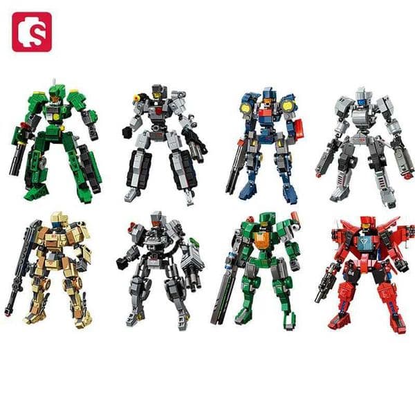 SEMBO Transforming Mech Assemblage Building Block MOC Robot Model Bricks Car Construction Set Kids Toys for Boys Birthday Gifts Free shipping Y260515