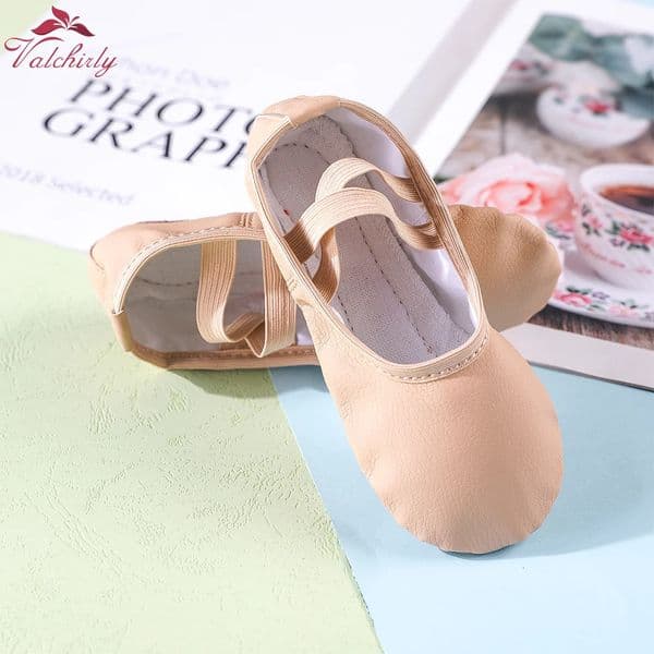 PU Leather Pointe Shoes Full Sole Dance Slippers Children Ballerina Practice Ballet Dancing Training Use 3 Colors 250528