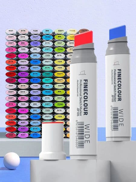 Finecolour 20mm Wide Markers Set POP Alcohol Line Sketching Art Markers Pen Drawing For Drawing Art Supplies EF105 250528