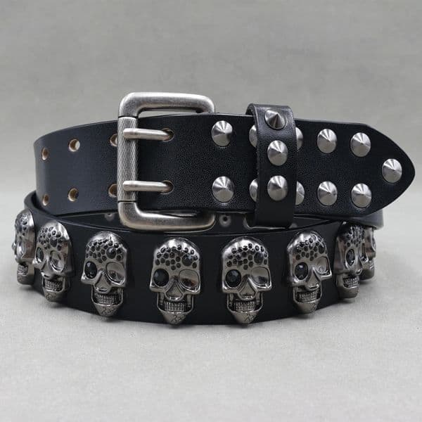 Heavy Metal Punk Belt Genuine Leather Hip Hop Belts For Men Cross Rivet Jeans belt male Strap Ceinture Homme belt 250520