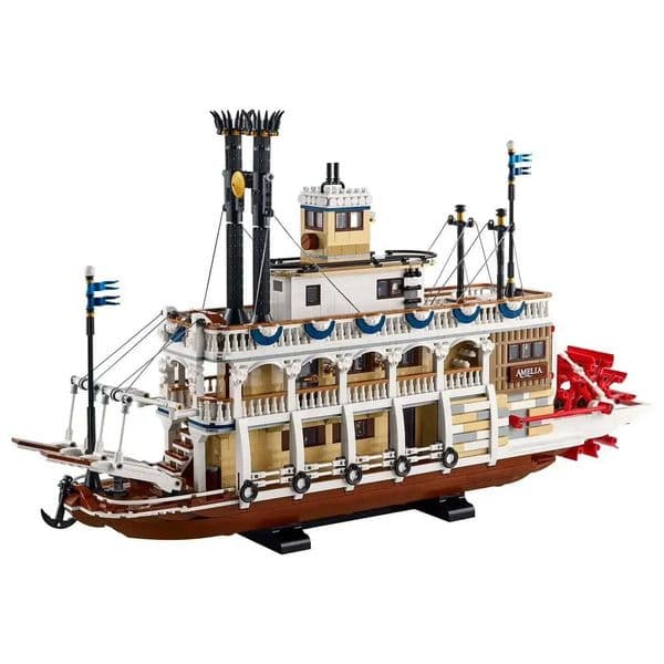 2026 New Creative River Steamboat Building Blocks Compatible 21356 Steam Ship Model Transport Assemble Bricks Toys Gift For Kid Adult Boy Z2