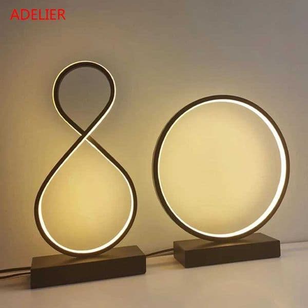 Dimmable LED Table Lamps Black White Ring Desk lamp for Home Living Room Bedroom Bedside Decor lamp Night Light EU/US/AU/UK plug W250528