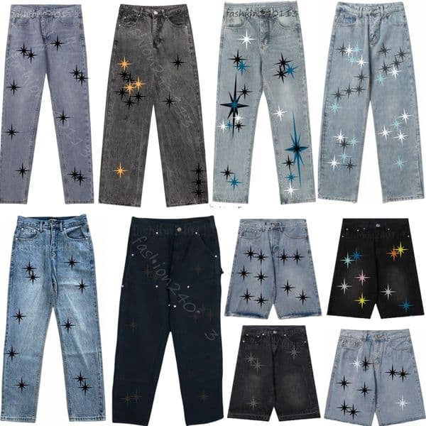 designer baggy stacked jean shorts skinny men high quality embroidery denim slim fit jeans sweatpants designers joggers pants clothing Q260225