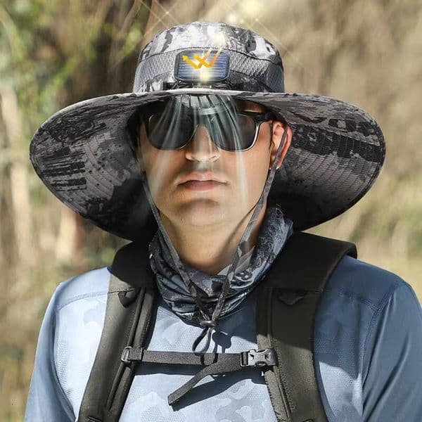 Protection with Solar Fan Cooling Outdoor Sun Hat for Fishing and Work