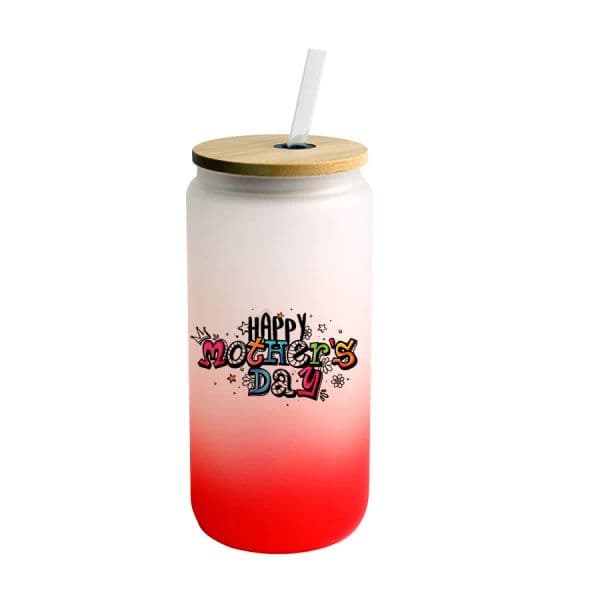 Wholesale 20oz Sublimation Blank Beer Can Glass With Bamboo Lids And Straw Borosilicate Glasses Tumbler Mason Jar Blanks For Iced Coffee Juice Soda Drinks LL