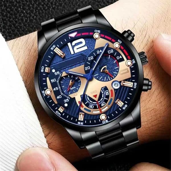 High-grade Mens Wristwatch Business Sports Quartz Stainless Steel Band Boys Watch Waterproof Mens Watch W250529