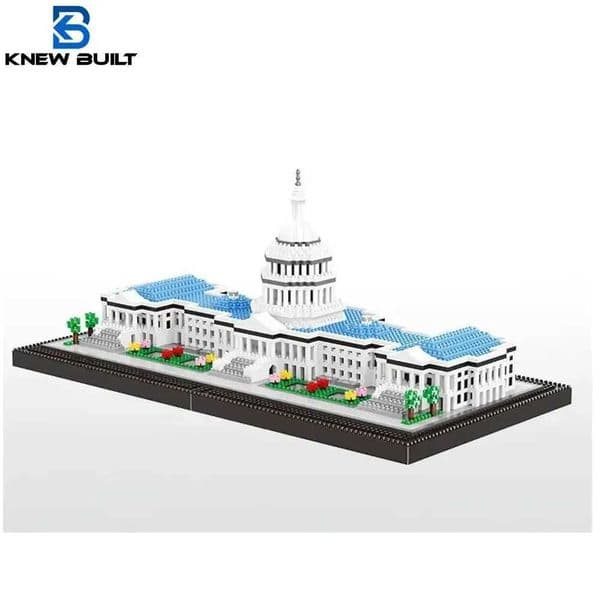 KNEW BUILT Capitol City Construction White House Micro Building Blocks US Mini Architecture Adult Children Toys Assemble Bricks W250529