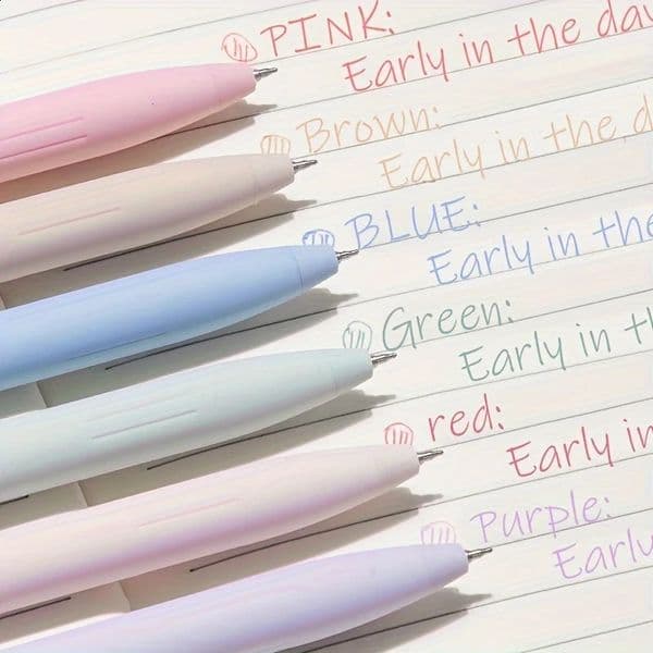 6pcs Colored Pens Gel Pen Quick Dry Ink Pen 0.5mm Fine Point Pen Black Ink Pen Smooth Writing Pens Writing School Office Su 250528
