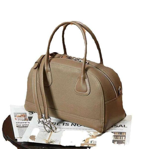 Designer Luxury Designer Luxury Hifashion Vintage Genuine Leather Bowling Tote Handbags For Women 2025 Designer Top Handle Ladies Shoulder Crossbody Bags