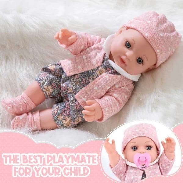12in/30cm Reborn Doll Can Be Washed Appease Be Education Soft Baby Doll with Movable Limbs and Detachable Clothes Childrens Toy Gift Z250529