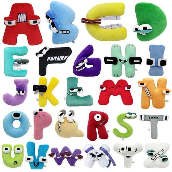Game And Toy Anime Kawaii 26 English Letters Stuffed Toys Kids Enlightenment Montessori Plush Toy Doll Gifts stuff animal Free Shipping