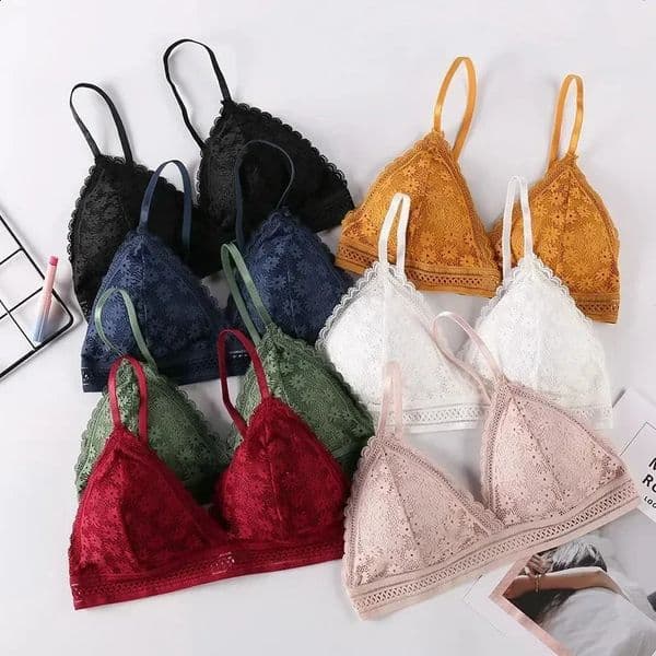 Sexy Floral Lace Bra Top For Women Push Up Female Lingerie breathable Bralette Removable Pad Thin Fashion Wireless Bras 250528Z