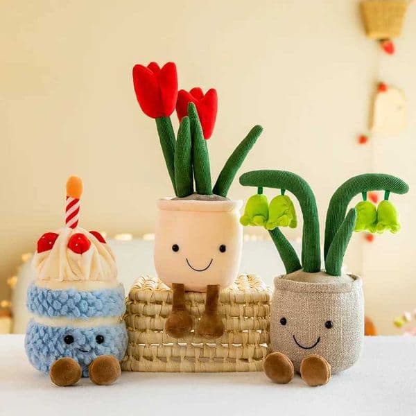 Succulent Plant Doll Tulip Lily Of The Valley Plush Toy Bookshelf Ornaments Decoration Sofa Pillow Girls Birthday Gift For Kids Z250529