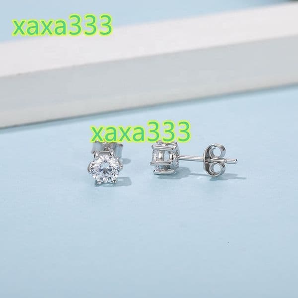 New Design Fashion Jewelry 10k Solid Gold White Moissanite Diamond Earrings for Girls