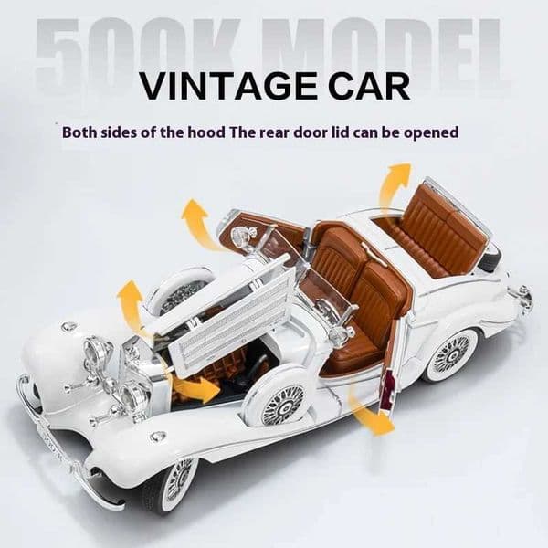 2026 New 1 18 1936 500K Classic Car Alloy Diecast Metal Model Simulation Sound And Light Toy Large Vehicle Ornament Toys Gift For Boys R250528 Toys
