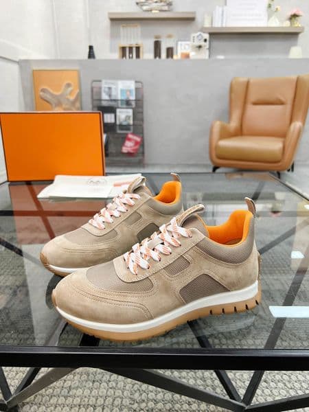 Fashion Men Casual Shoes Running Sneakers Italy Popular High Quality Brand Low Tops Calfskin Grid Splicing Designer Performance Cushioning Sports Shoes Box EU 38-45