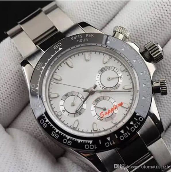 5A Quality Mens fashion Watch montre de luxe Japanese movement ceramic round gyro cap men stainless steel