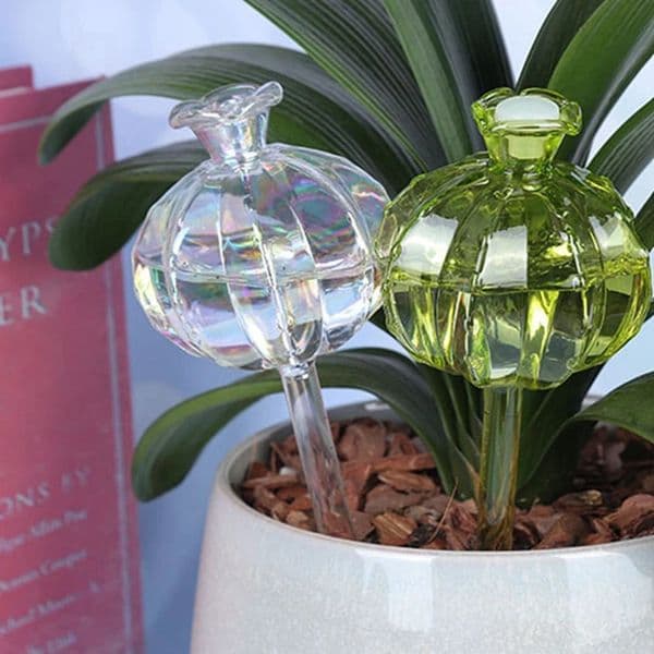 Clear Plant Watering Globes Glass Self Watering Device Set of 2 for Potted Plant Flowers Bonsai Garden Indoor Outdoor 250521BJ
