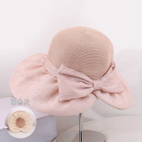 Spring/Summer New Fashionable Hat with Butterfly Knot Decoration for Casual Outdoor Vacation Beach Travel Sunshade Sunscreen Z250530