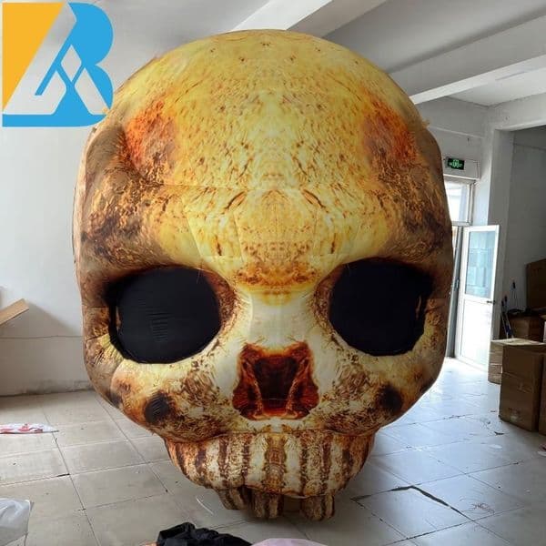 6m height (20ft) Bespoke Blow up Halloween Lawn Decorations Inflatable Giant Skull by Design Events