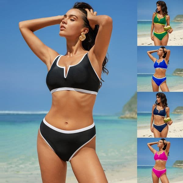 Black 2025 New Women's Swimsuit Bikini Sexy Two-Piece