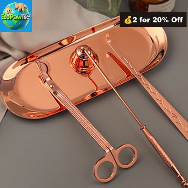 Enchanted Candle Ritual Set Wick Trimmer Snuffer Wax Hook Tray High Quality Designer Gift Decor Electroplated Metal Tools for Soulful Moments Home Sanctuary MG8827