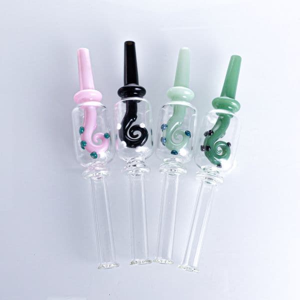 Smoking Pipe Nectar Collector Plant Shape Portable Mini Glass Pipe 6.5inch Various Color Options for Hookahs HM6802