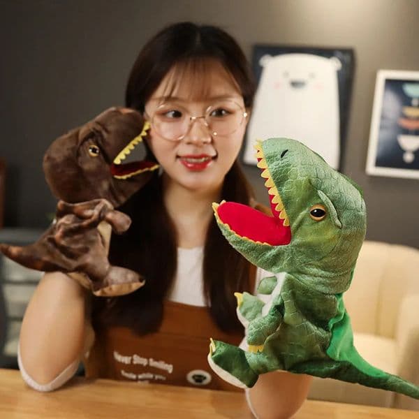 Cute Dinosaur Childrens Finger Dolls Can Move And Open Their Mouths Hand Puppets Telling Learning Funny Accompany Toy Gift 250529