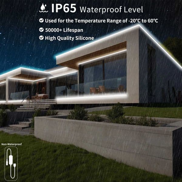 Neon LED Strip 3000K 6500K 8m 16m 24V 120leds/m Flexible Silicone LED Strip Dimmable Waterproof LED Strip For Outdoor Lights W250530