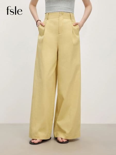 FSLE Summer Womens RelaxedFit WideLeg Pants Effortless Slouchy Silhouette Breathable Linen Blend for Casual Chic 250530BJ