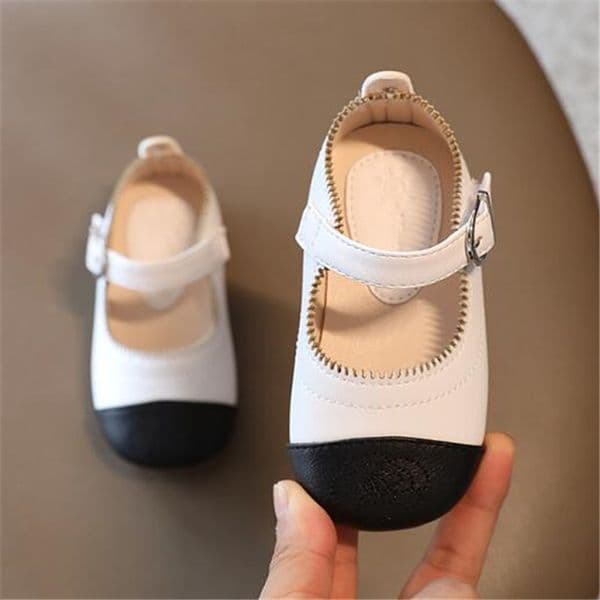 Girls Shoes Kids Casual Sneakers Patchwork Princess Leather Shoes Square Toe Baby Wave Mary Janes Shoe Toddlers Sandals